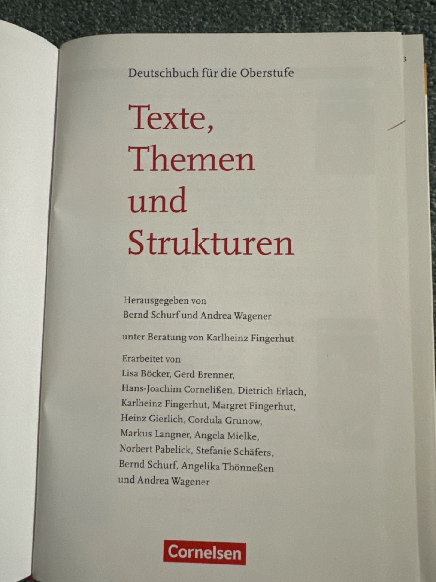 Libri: Deutschbuch Oberstufe Texte Themen Strukturen Cornelsen – Nuovo (secondo la descrizione) da Baltschieder venduto da YmroBe 1
