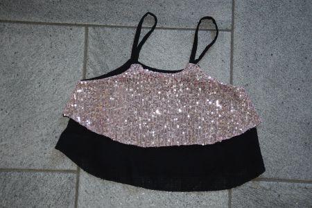 Damen Crop Top mit Glitzer gr. S