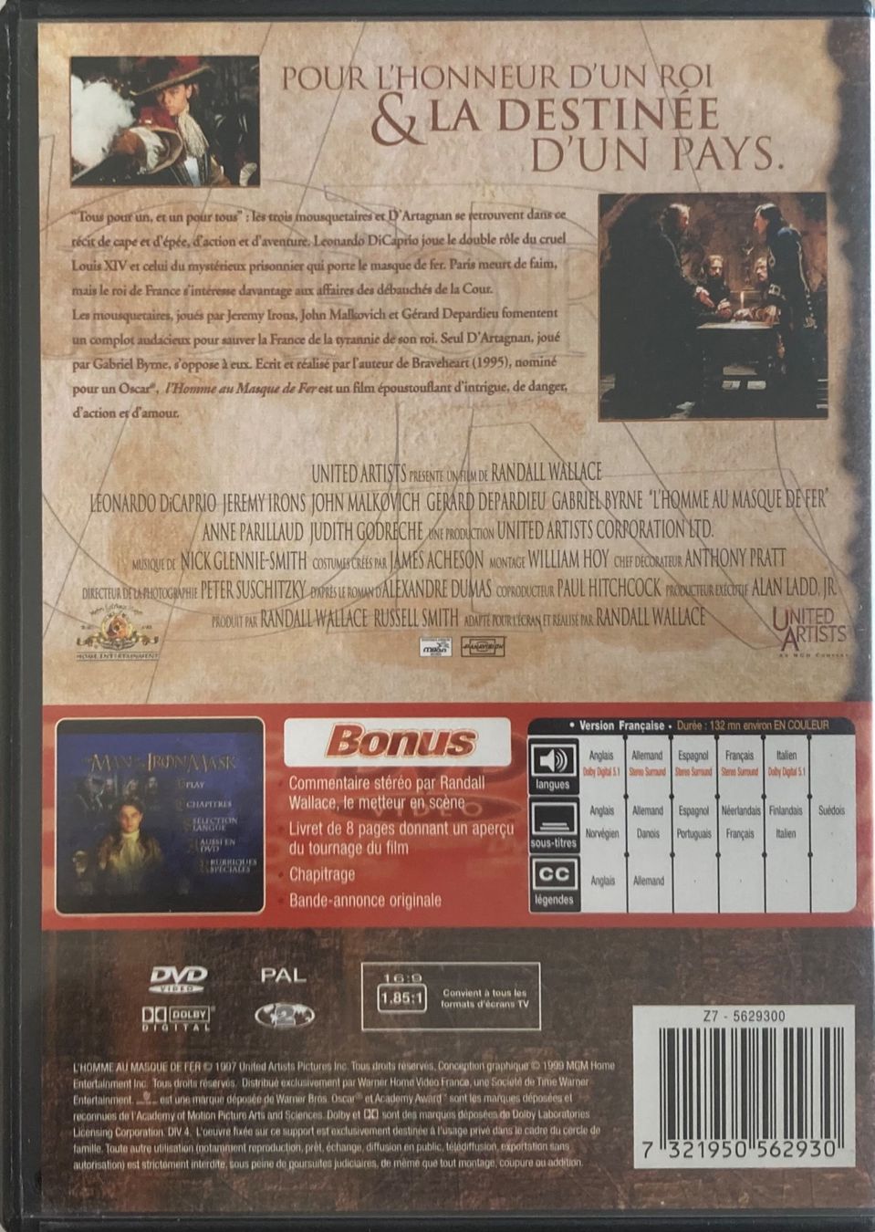 Alle DVDs: L'HOMME AU MASQUE DE FER – Gebraucht aus Poliez-Pittet von Newtown-Records 1