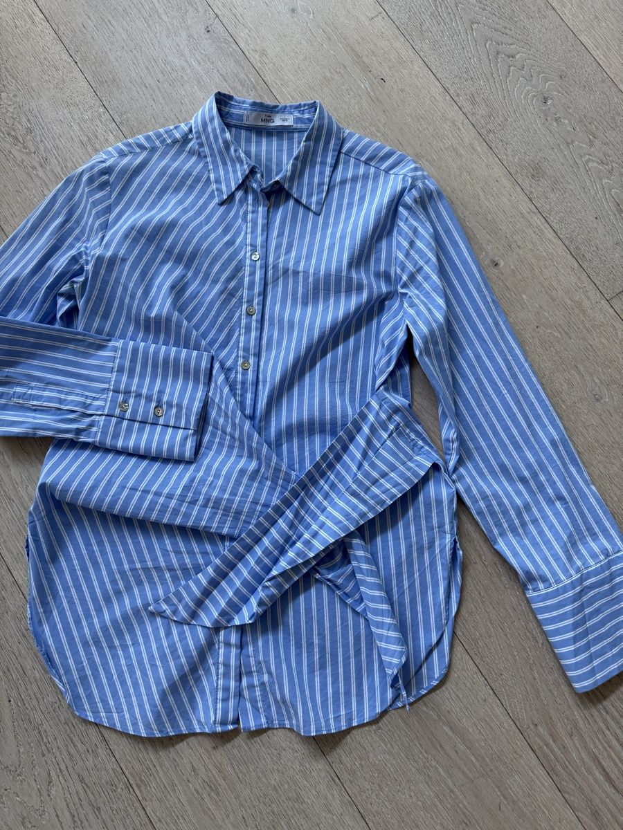 Mango Camicette: Mango Bluse gestreift blau weiss mit Bindedetail Gr S – Nuovo (secondo la descrizione) da Wettswil venduto da vic_5v82 1