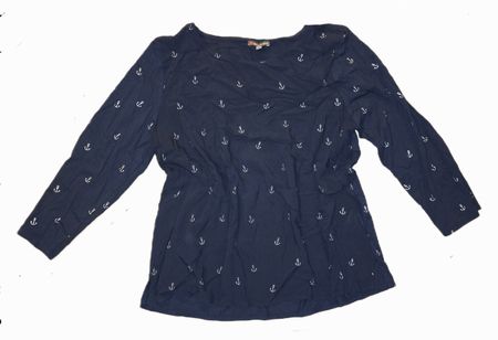 Street One Shirt, Grösse 42, Dunkelblau, Anker Muster