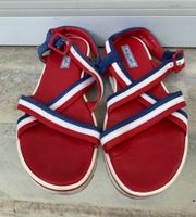 Superbes sandales en cuir MIMISOL bleu blanc rouge n.38