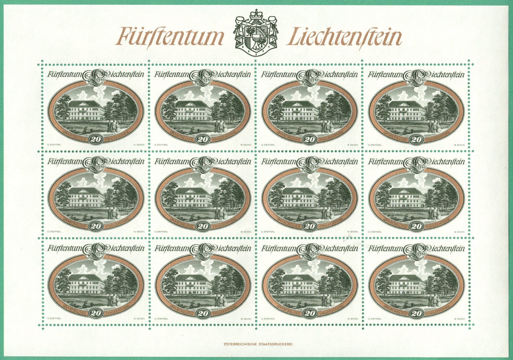 Tutti i francobolli: Kleinbogen Schlösser  1977      postfrisch – Nuovo (secondo la descrizione) da Mellingen venduto da Ginger 3