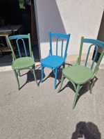 Stühle, Shabby Chic, grün & blau renoviert, Gelegenheit