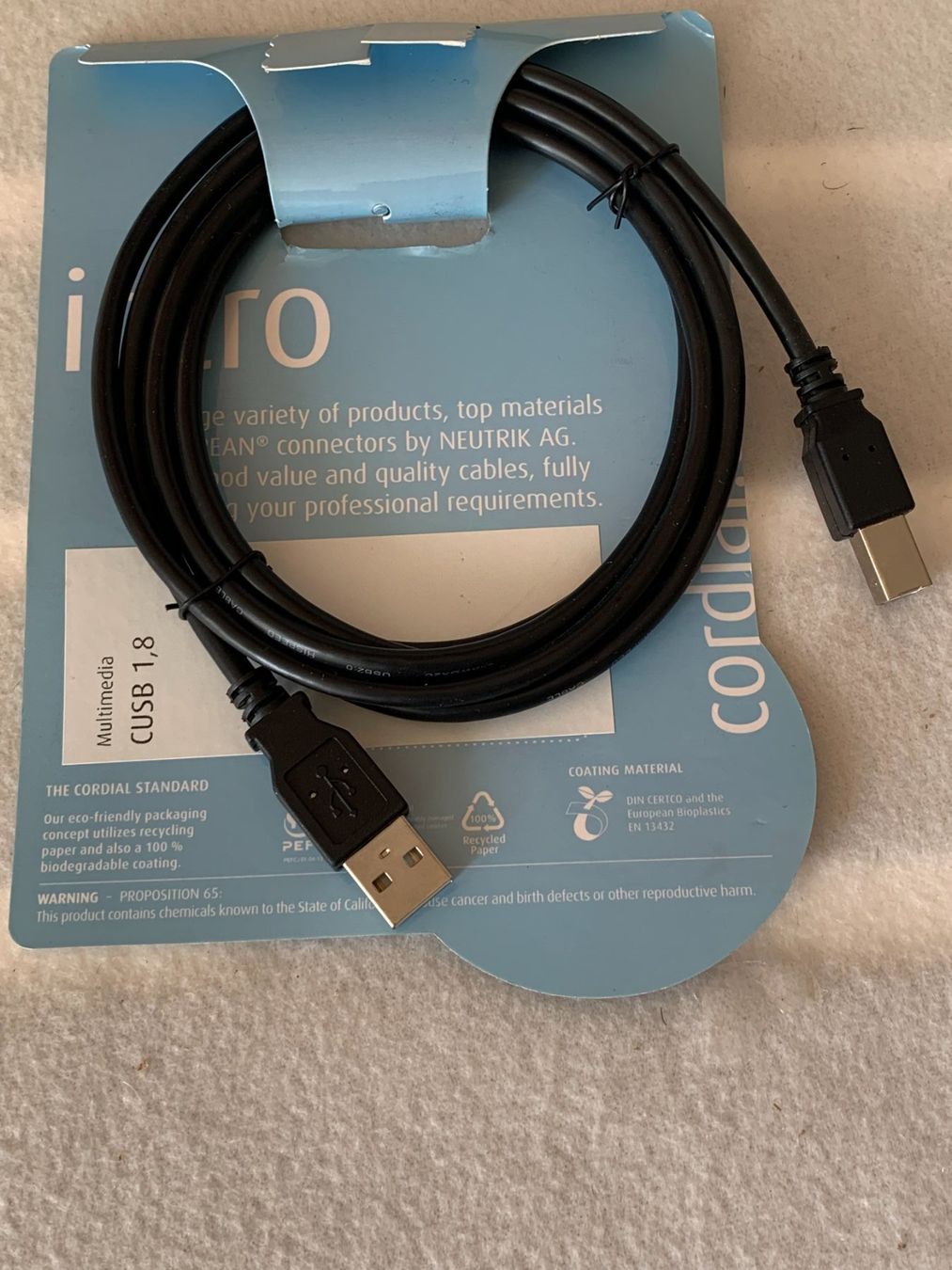 Cavi: Cordial CUSB 1.8 (1.80 m, USB)    .63 – Nuovo e nell'imballaggio originale da Schötz venduto da amore14 2