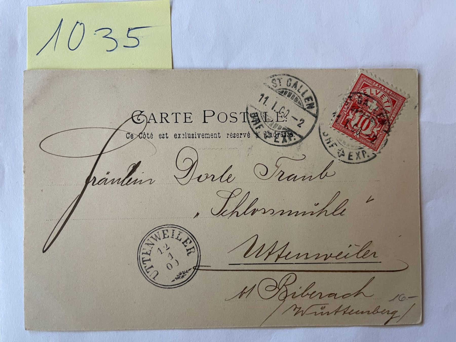 Cartoline postali: alte Postkarte, 1900 – Usato da Niederwil AG venduto da dahu75 1