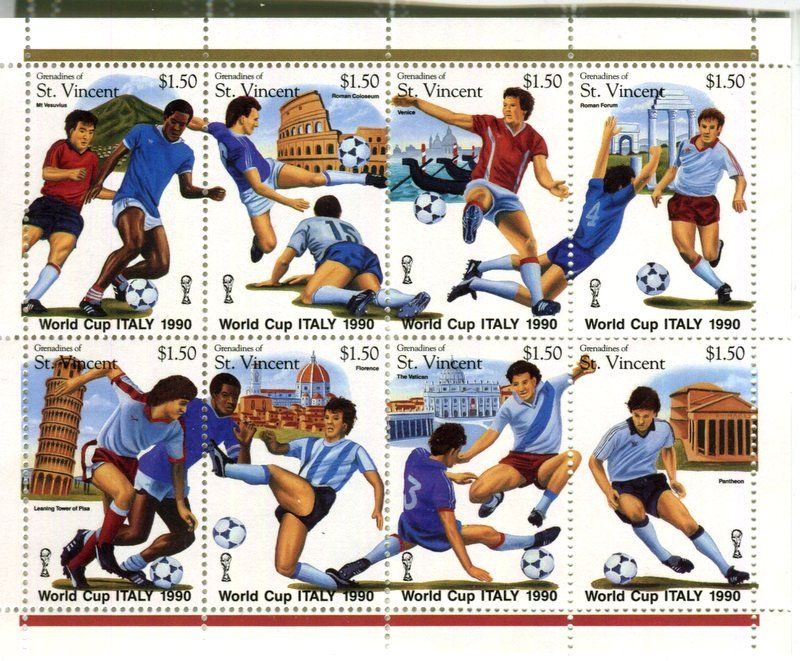 Alle Briefmarken: Block "Fussball". St. Vincent. – Neu und originalverpackt aus Basel von Butsch5