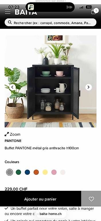 Cassettiere: Buffet Haut PANTONE Métal Gris Anthracite – Nuovo e nell'imballaggio originale da Bernex venduto da Pauline.sch 2