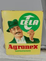 Altes original Werbe Blech Schild Agromex Saatgutschutz 1950