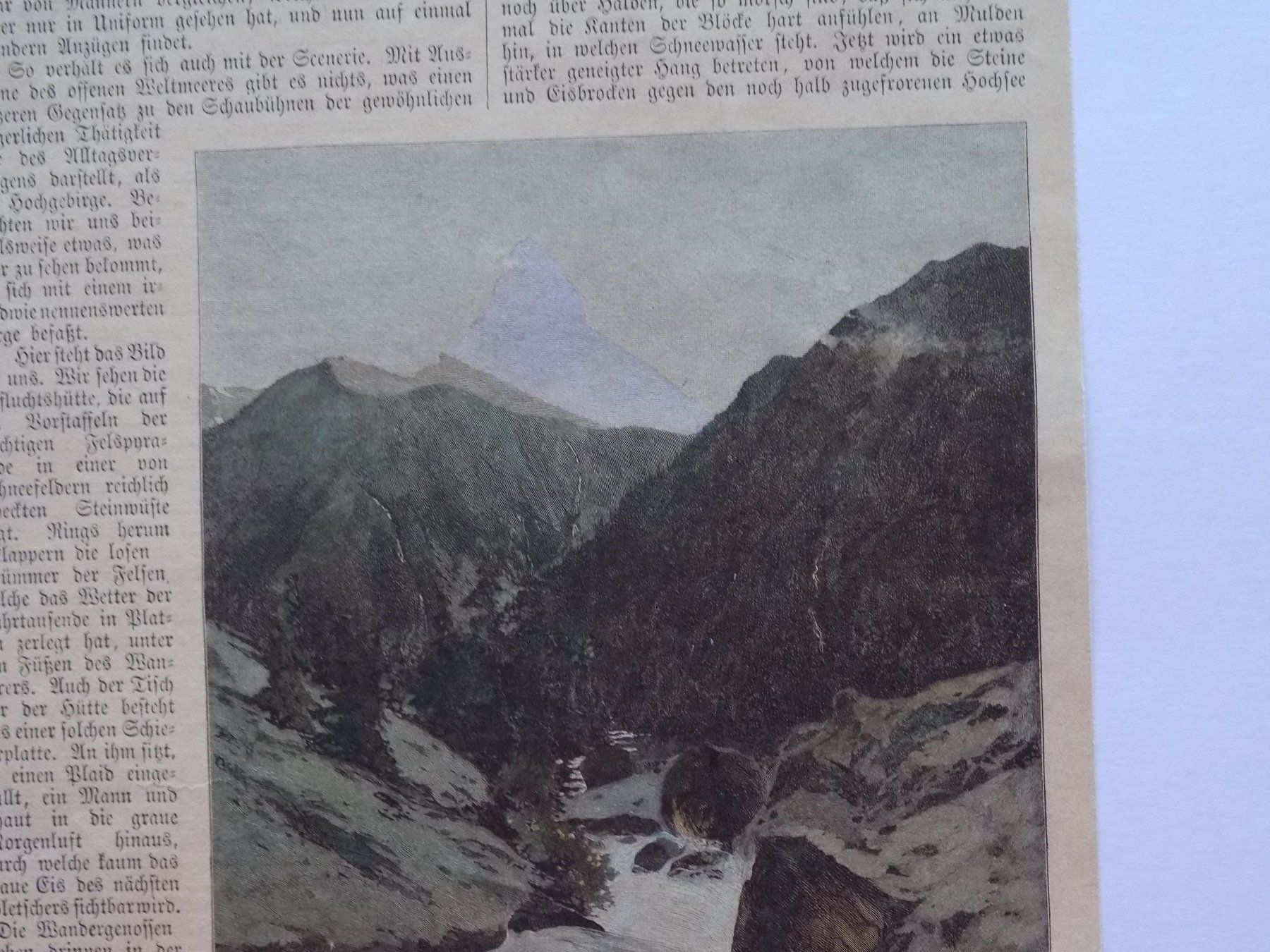 Incisioni: Matterhorn kolorierte Xylographie – Usato da Risch venduto da Antikfee 2