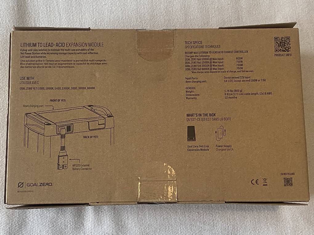 Goal Zero Caricabatterie: Goal Zero Yeti Link Expansion Module + Chargeur ? Neuf! – Nuovo e nell'imballaggio originale da Sion venduto da man_h2yn 2