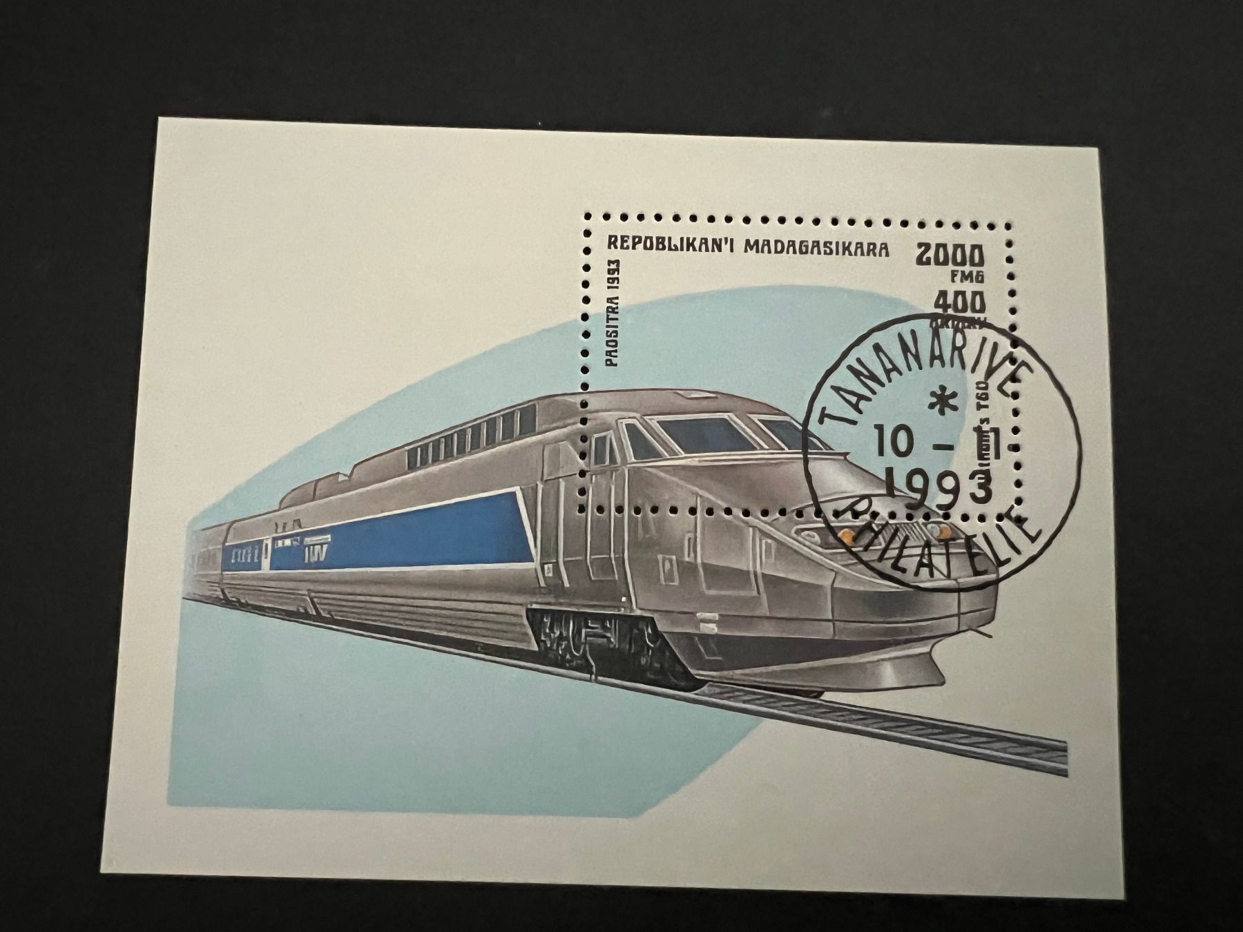 Alle Briefmarken: Madagascar  Eisenbahn Block 1993  gestempelt . (C554) – Gebraucht aus Hinwil von Sidi4