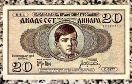 20 Dinara Serbien 1936!!!