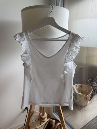 ☀️Haut blanc avec volants - taille S☀️