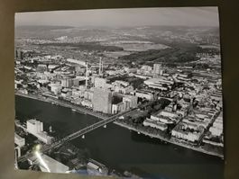  Foto Luftaufnahme Stadtbild Basel Rhein Ciba Werk Klybeck