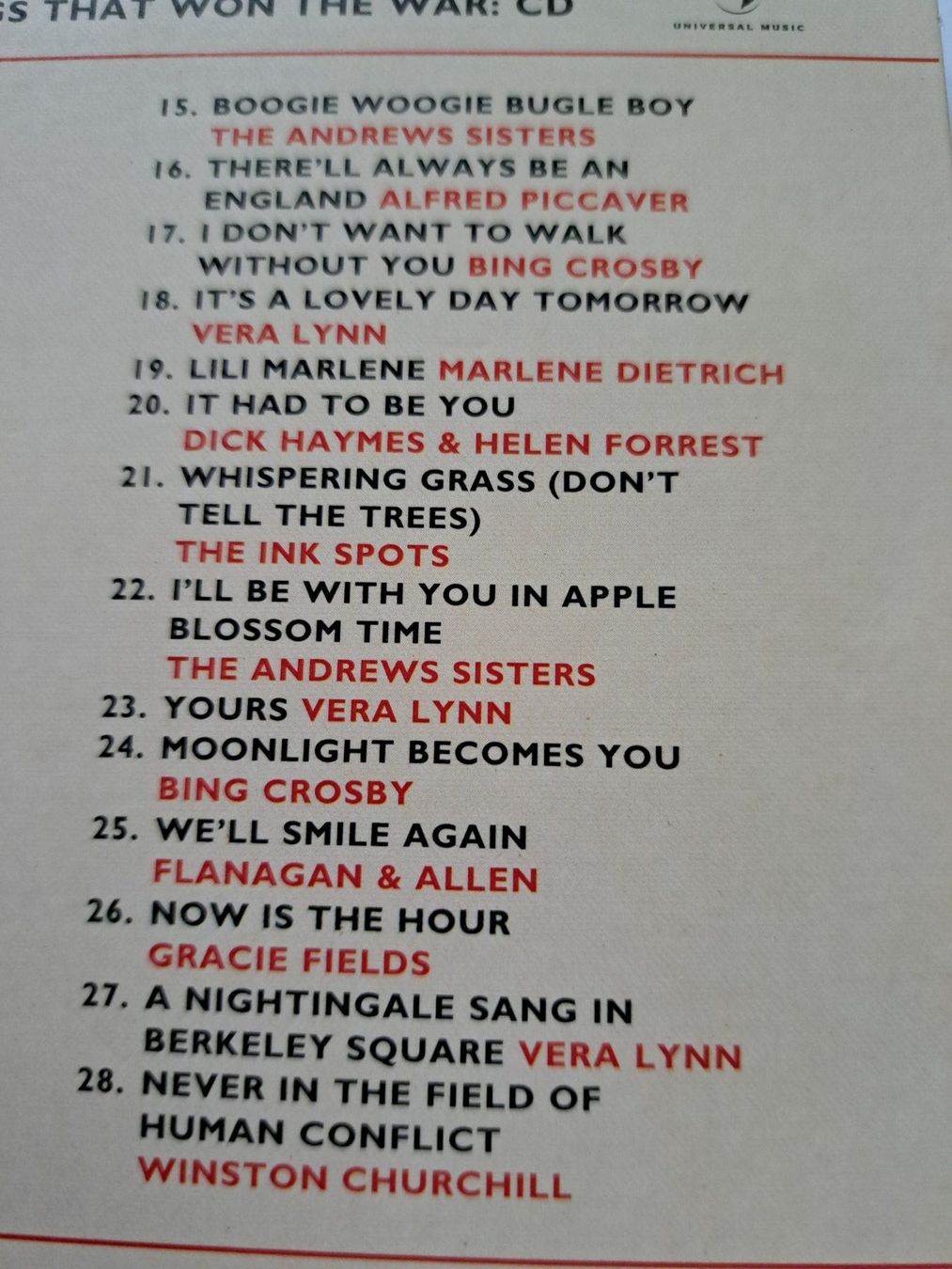 CDs: CD + DVD Songs That Won the War – Gebraucht aus Pully von bro_n52j 4