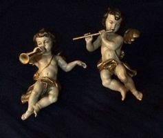 Für Festliche: Putte-/Engel-Set (Holz, ca. 40 Jahre alt)