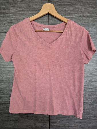 4F Damen T-Shirt, Gr. S, Rosa - Sommerliches Basic Teil!