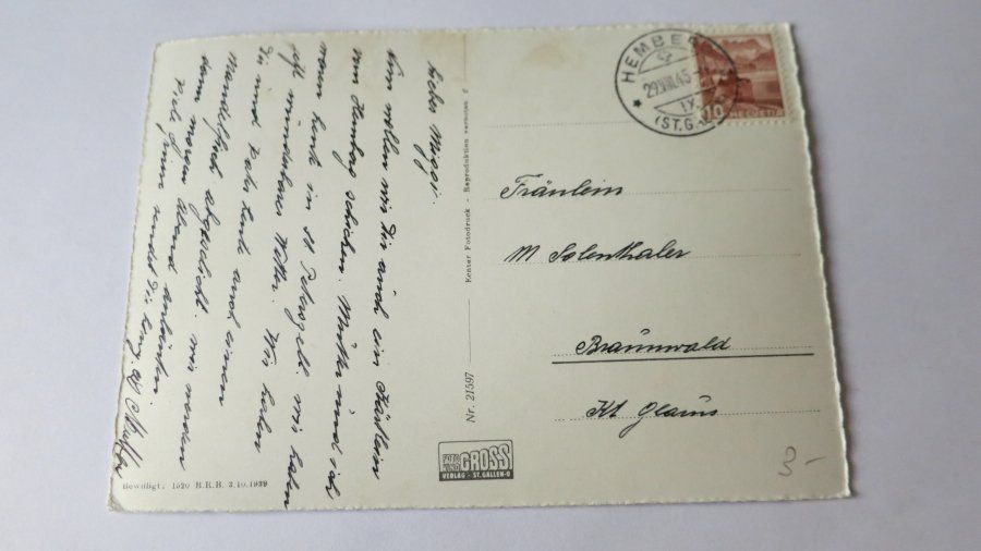 Cartoline postali: Hemberg / SG - 1945 – Usato da Jona venduto da centumprata 1