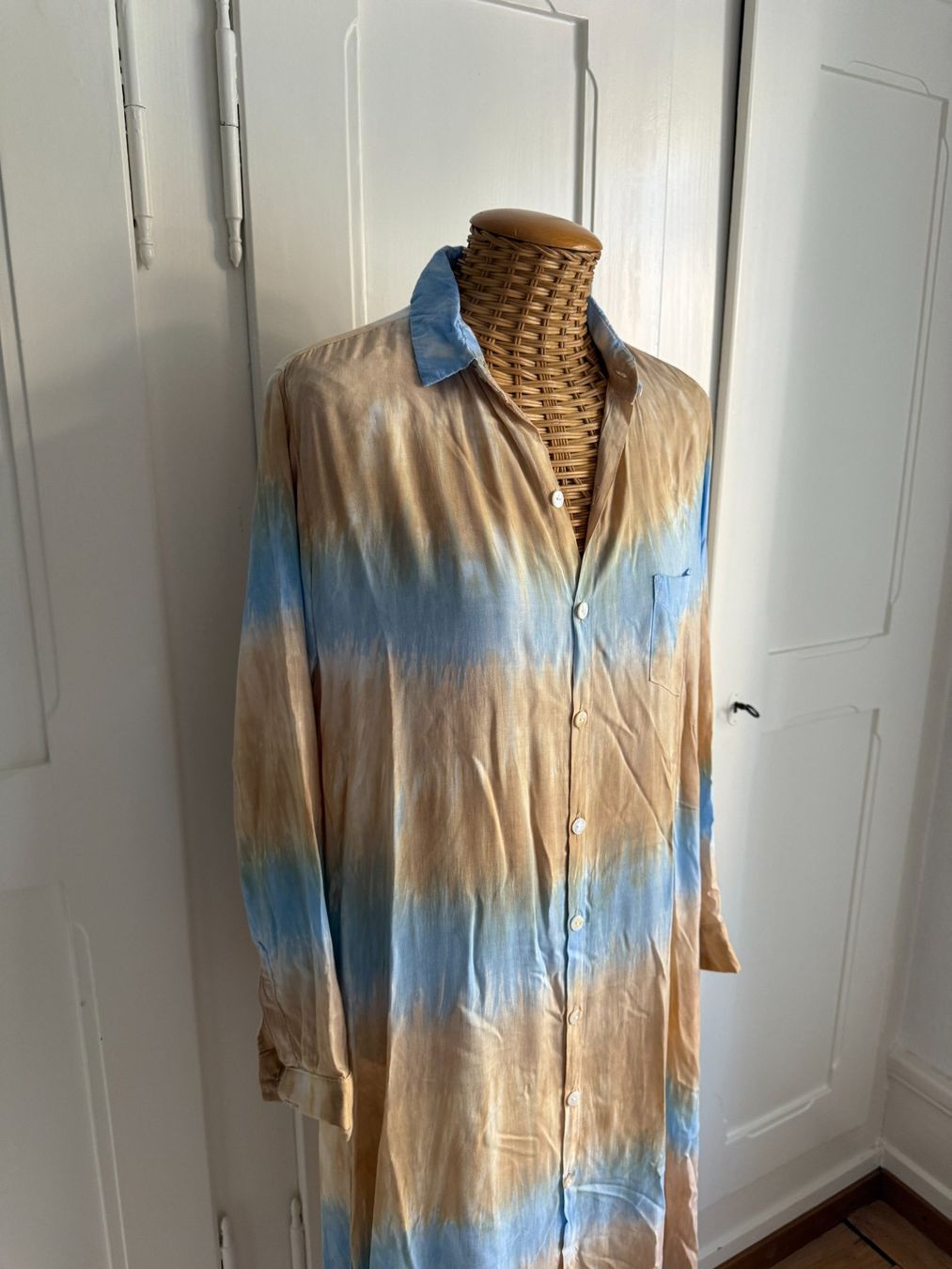 Vestiti: LABAL - Blusenkleid hellblau-terracotta – Usato da Zürich venduto da Diazaio 1