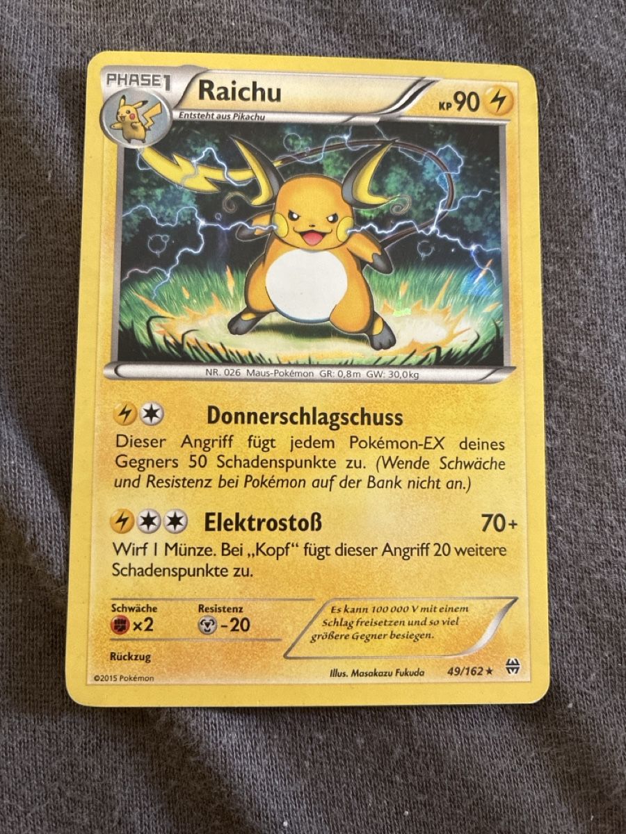 Pokémon Sammelbilder & Trading cards: Pokémon Raichu – Gebraucht aus Galgenen von eli_76jg