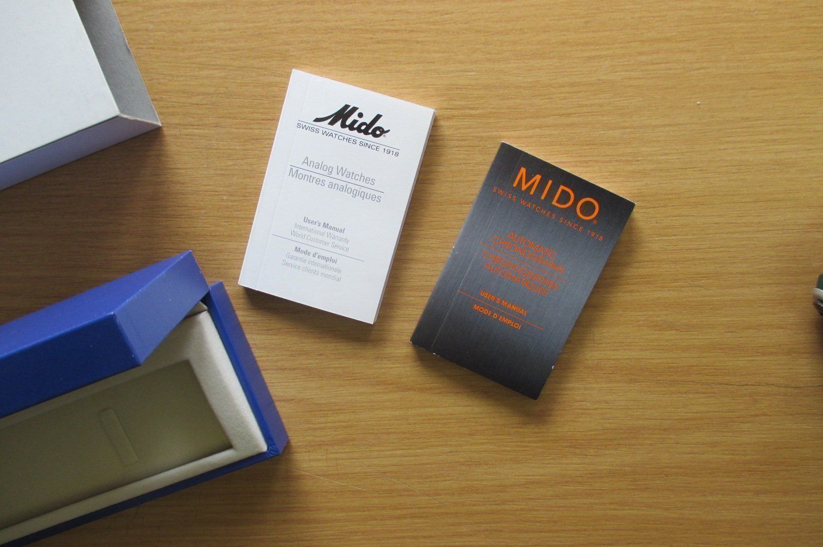 Mido Orologi: Mido Uhrenbox lange Version,neu, Papiere – Nuovo (secondo la descrizione) da Grenchen venduto da elibethma 1