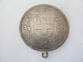 5.- von 1923 / Gehenkelt / Zustand gemäss Fotos