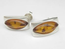 Ohrringe Ohrstecker Silber 925 Bernstein