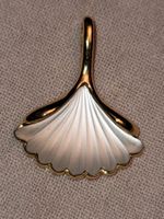 Ginkgo Biloba Blatt, vergoldet, pendentiv, Feuille du cou, B