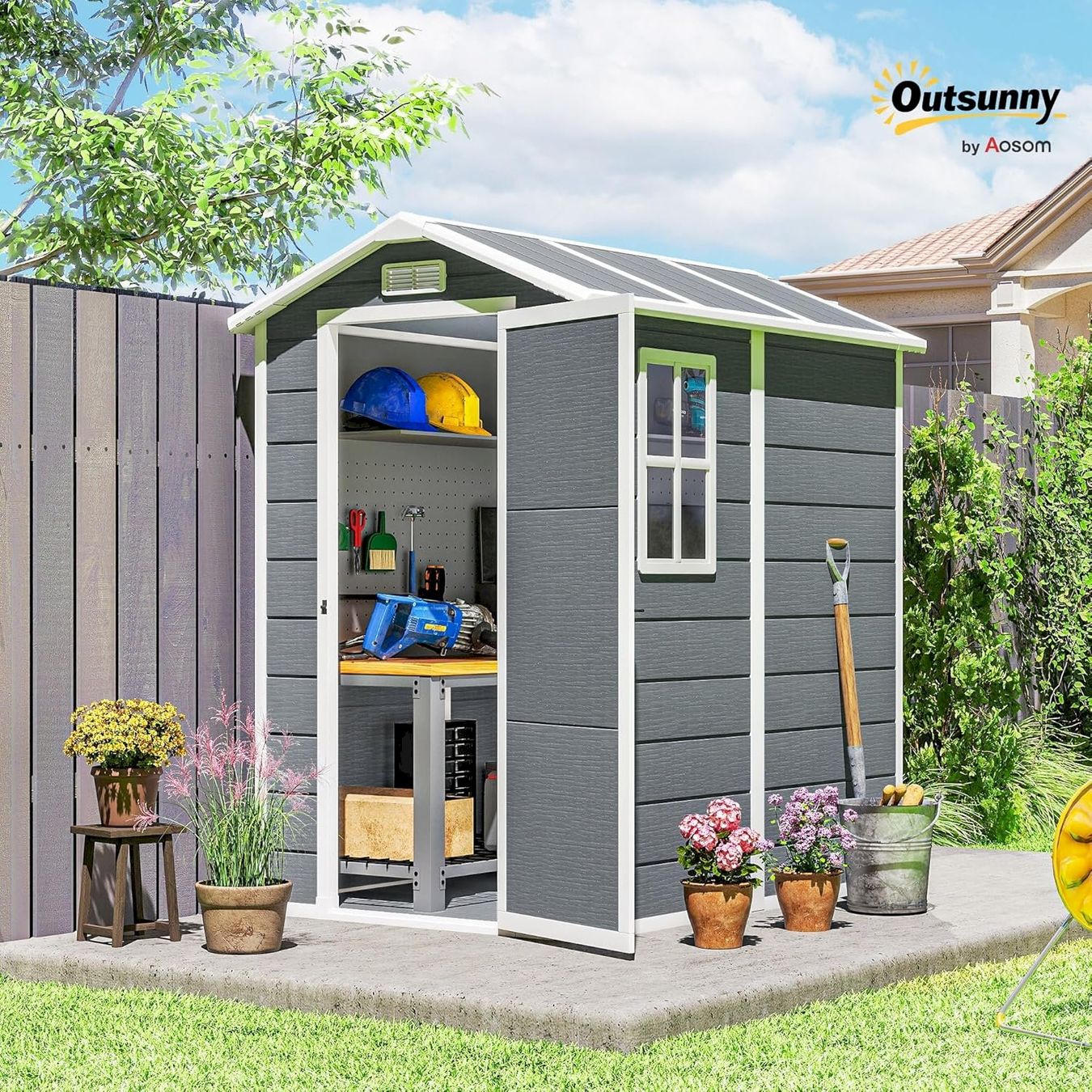 Casette da giardino & serre: Gerätehaus 2,1m² Grau – Nuovo e nell'imballaggio originale da Bottighofen venduto da zaap 1