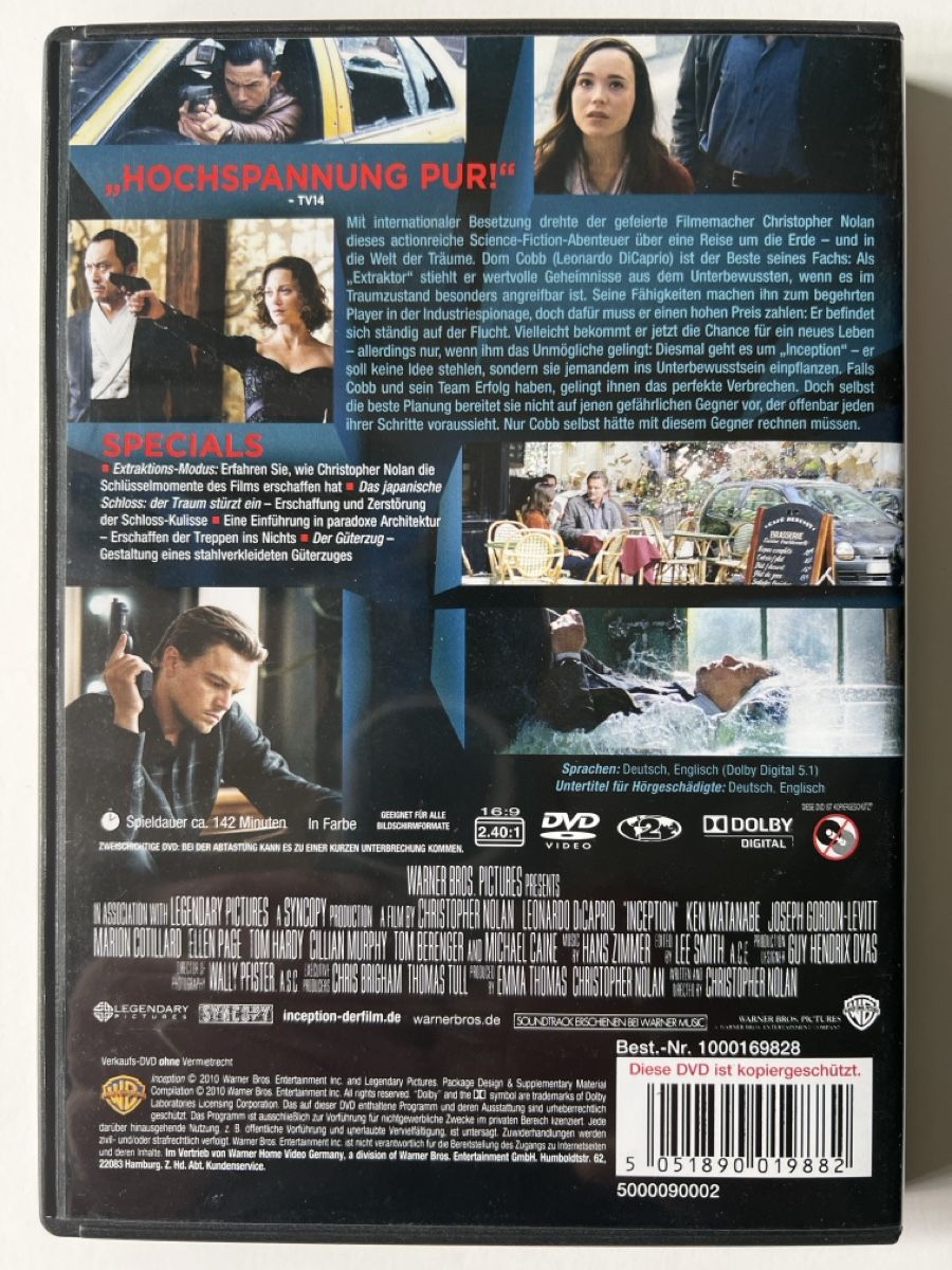 Alle DVDs: Inception Christopher Nolan Dicaprio  – Gebraucht aus Luzern von nochnichtaltpapier 1