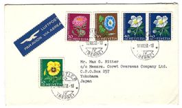 1958 Pro Juventute Satzbrief Luftpost nach Yokohama Japan