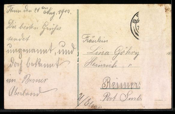 Cartoline postali: Thun, Schloss, Kirche und Schloss, Aare – Usato da Berlin venduto da bartko-reher 1