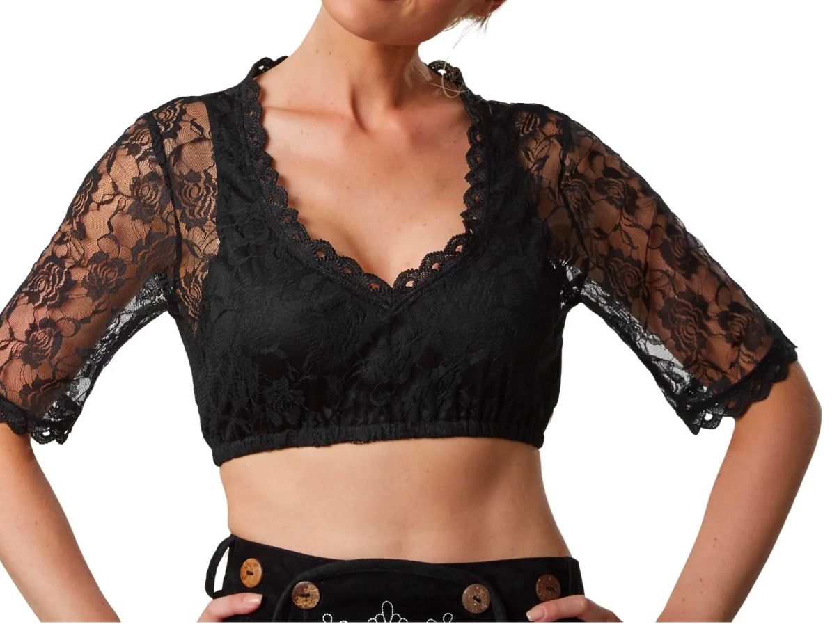 Kostüme: neue Dirndlbluse schwarz Grösse M – Neu und originalverpackt aus Necker von liq24