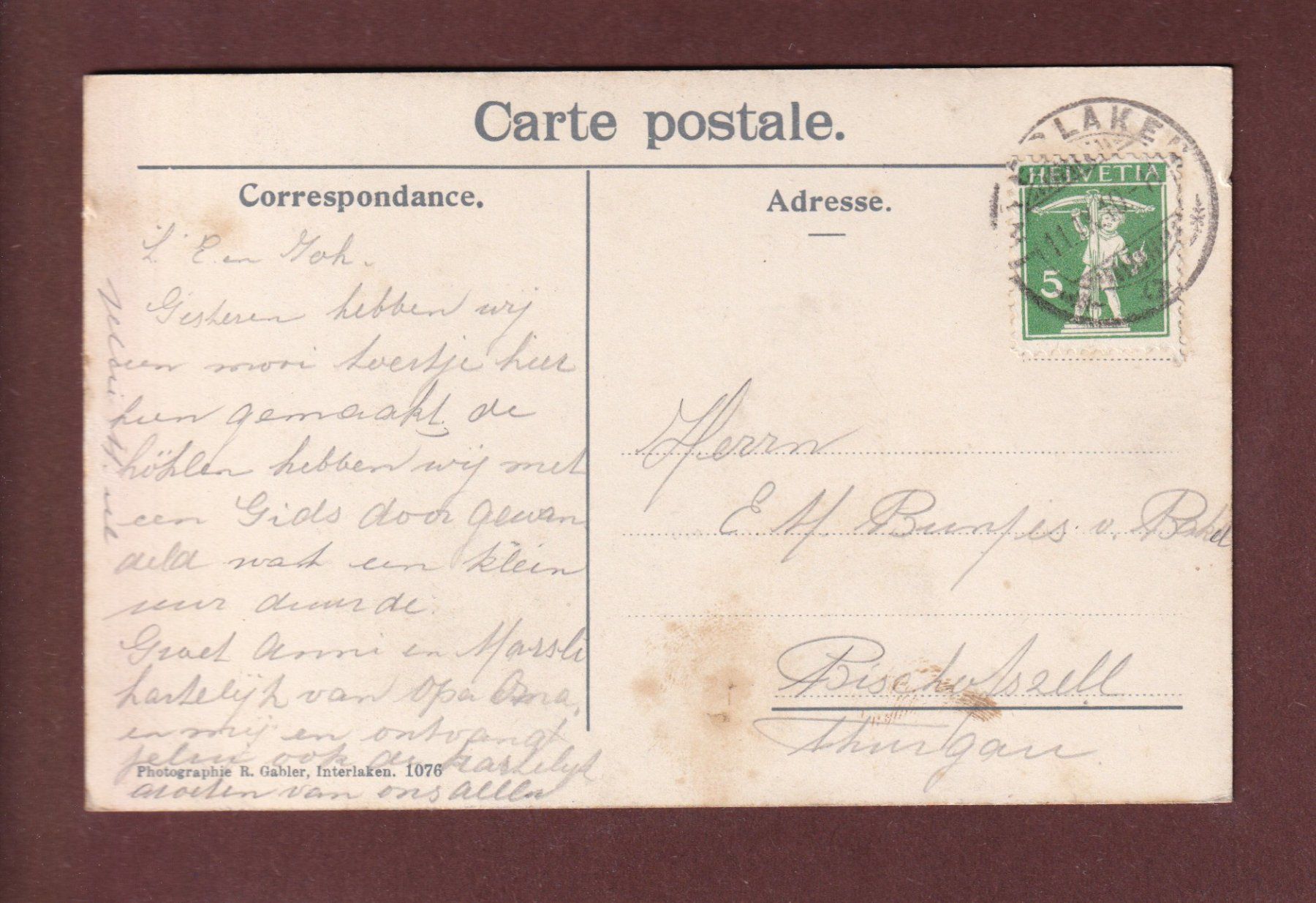 Ansichtskarten: BEATUSHÖHLEN am Thunersee - 1910 – Gebraucht aus Pully von nicecards-shop 1