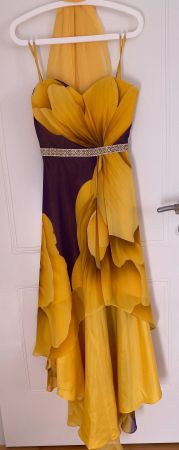 Wunderschönes Abendkleid, Gelb/Violett