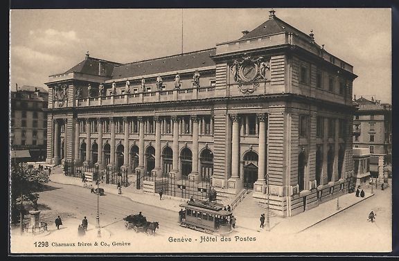 Ansichtskarten: Genève, Strassenbahn, Hotel des Postes  – Gebraucht aus Berlin von bartko-reher