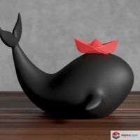Sailing Whale – Playful Ocean-Inspired Sculpture - 3D Print