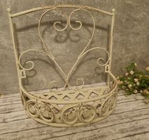 Vintage Wandregal Shabby Chic Metall für Pflanzen Deko, neu