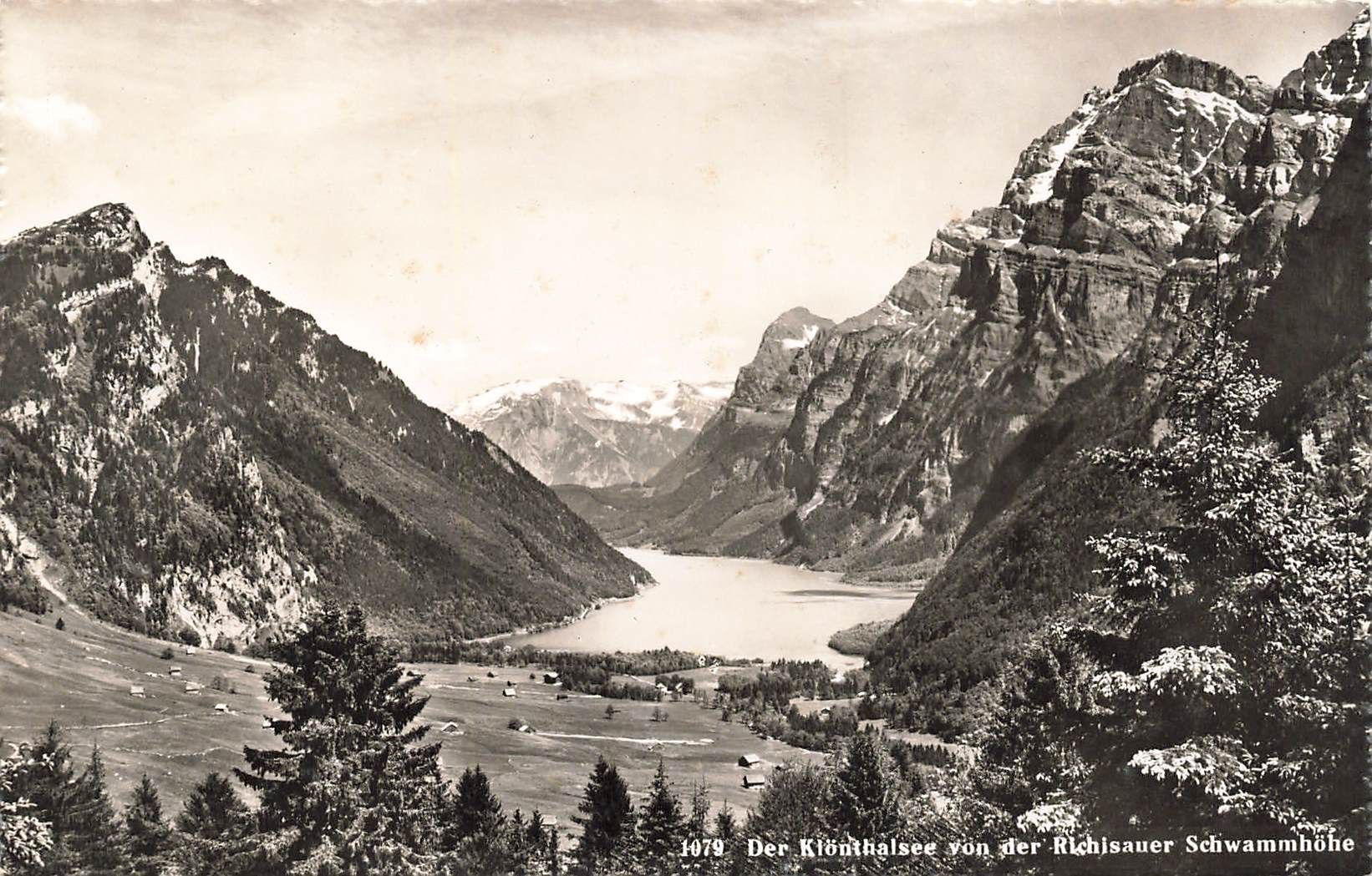 Ansichtskarten: Der klönthalsee von der richisauer Schwammhöhe – Gebraucht aus Biasca von Blenio71
