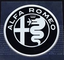 Alfa Romeo 3D Sticker 12mm Black Chrom 2er Set (Art. 21832)