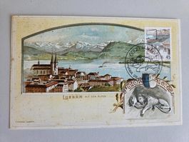 Ansichtskarte Luzern Ansicht, Alpen Lunaba Löwendenkmal 1987