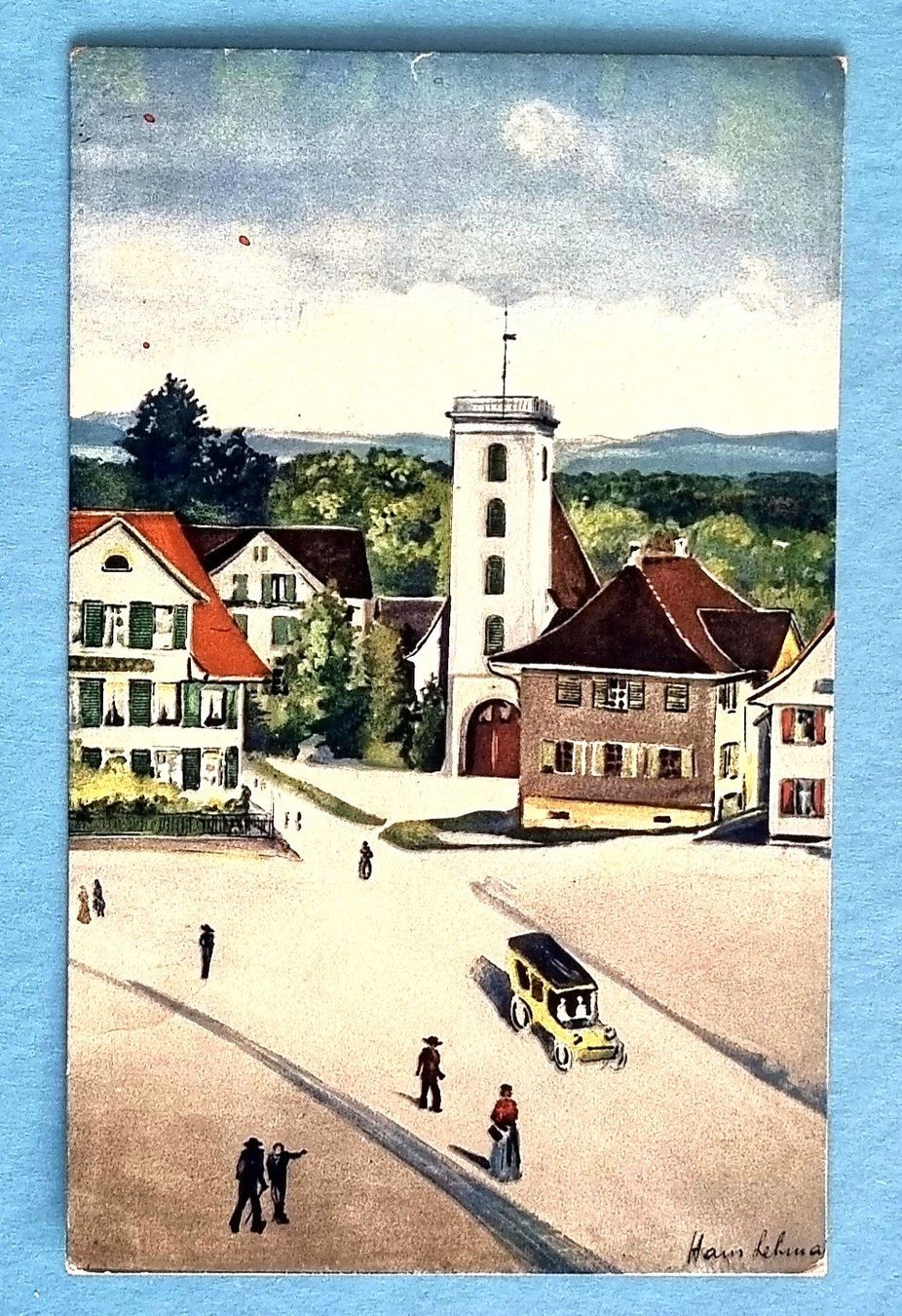 Ansichtskarten: Amriswil - Marktplatz mit Konzerthalle - Postauto – Gebraucht aus Rothrist von RROENK