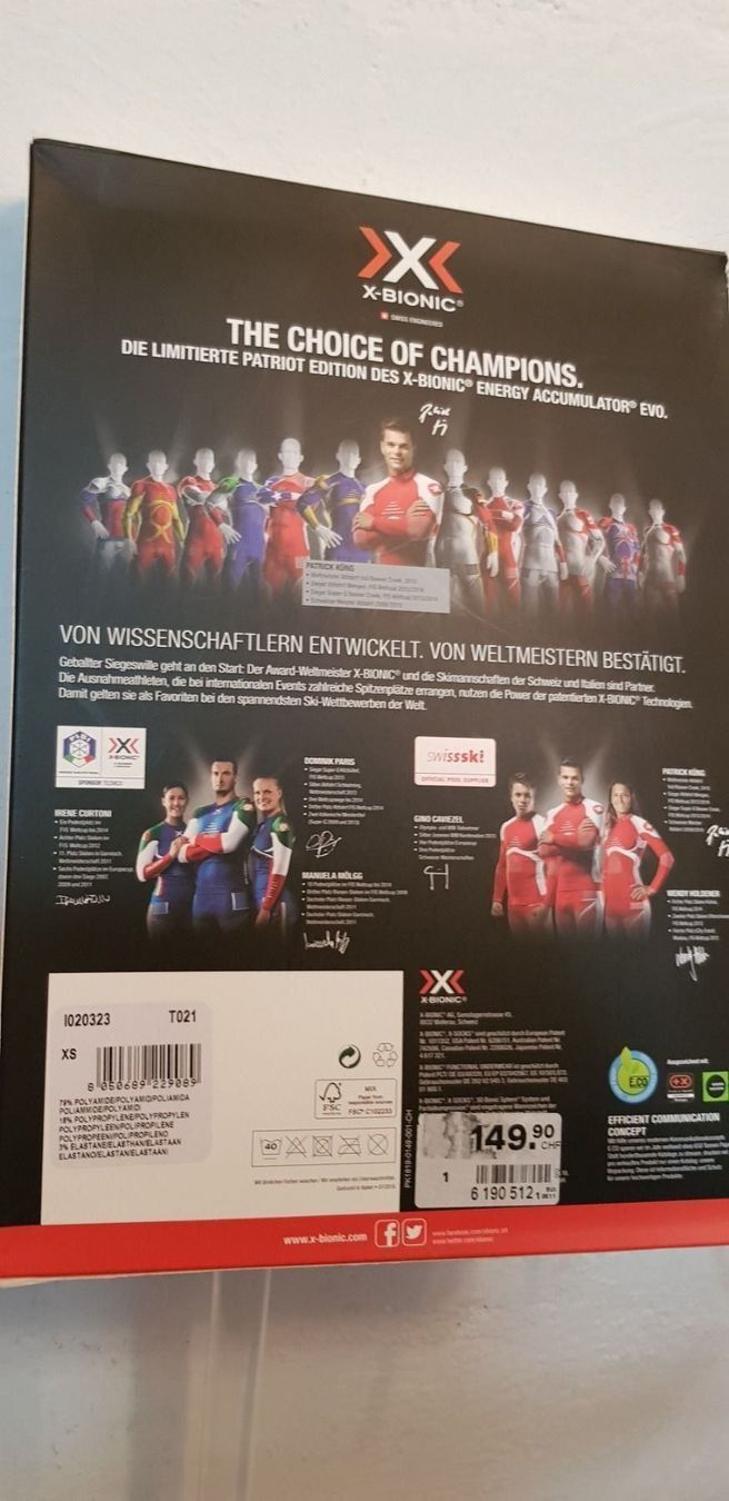 X-bionic Biancheria intima: FUNKTIONUNTERWÄSCHE X-BIONIC PATRIOT XS – Nuovo e nell'imballaggio originale da Kilchberg ZH venduto da boanse 5