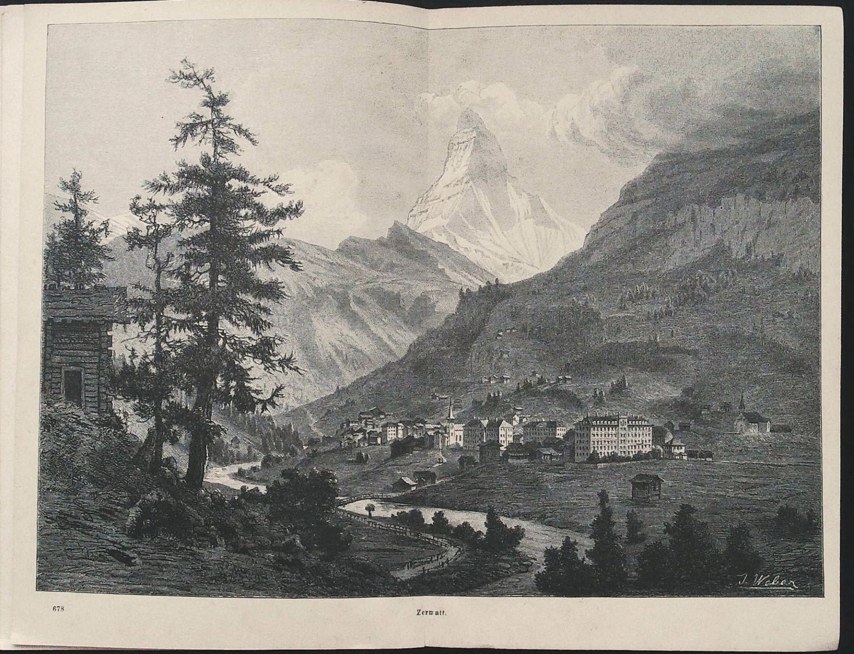 Incisioni: Zermatt  Wanderbild um 1885 – Usato da Rafz venduto da Helvet32 4