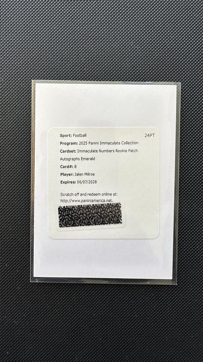 Panini Cartes à collectionner: Panini Immaculate RC Patch Auto Jalen Milroe Redemption – D'occasion à Affoltern am Albis par mr_choppa