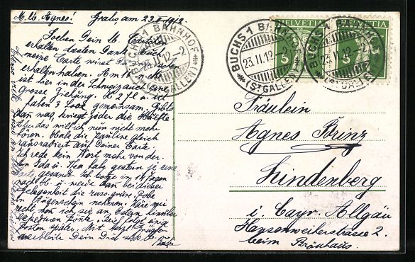 Cartoline postali: AK Herisau, Poststrasse mit Bäumen – Usato da Berlin venduto da bartko-reher 1