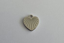 5 Stück Anhänger Herz Edelstahl, 10x10mm. beidseitig gleich