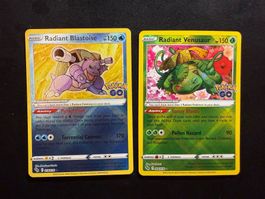 Pokemon Radiant Blastoise und Radiant Venusaur 018,004/078