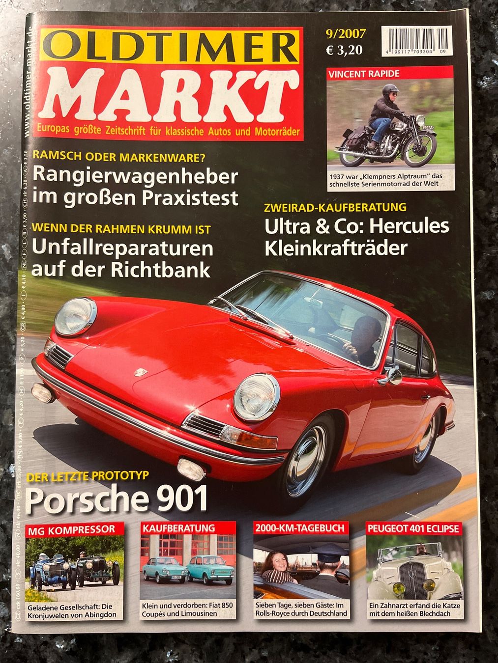 Riviste & Magazine: Oldtimer Markt Zeitschrift 9/2007 Porsche 901 Prototyp – Usato da Goldach venduto da SSRConzept